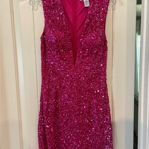 Sequin Pink Mini Dress
